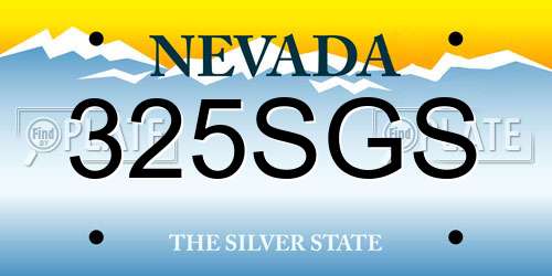 325SGS Nevada License Plate