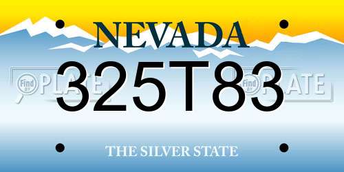 325T83 Nevada License Plate
