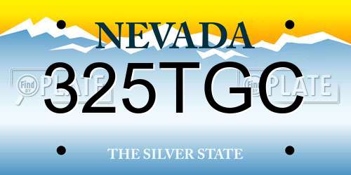 325TGC Nevada License Plate