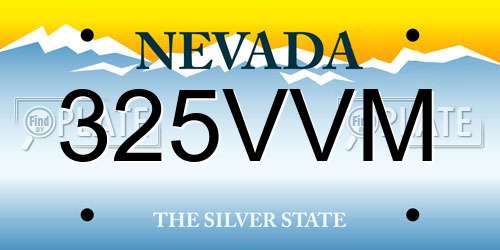 325VVM Nevada License Plate