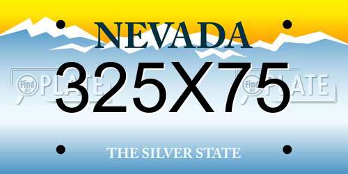 325X75 Nevada License Plate