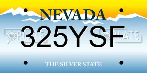 325YSF Nevada License Plate