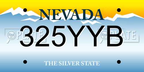325YYB Nevada License Plate