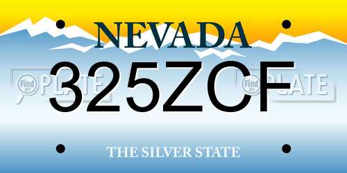 325ZCF Nevada License Plate