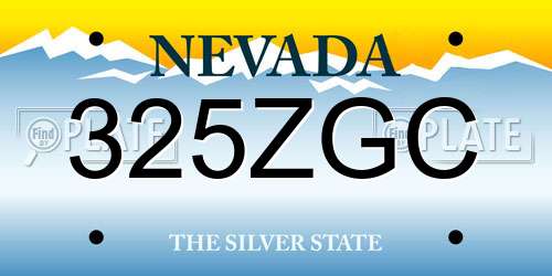 325ZGC Nevada License Plate