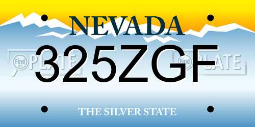325ZGF Nevada License Plate