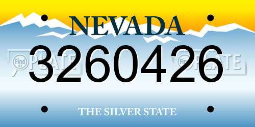 3260426 Nevada License Plate