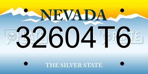 32604T6 Nevada License Plate