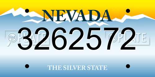 3262572 Nevada License Plate