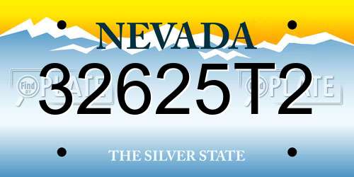 32625T2 Nevada License Plate