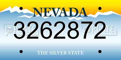 3262872 Nevada License Plate