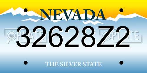 32628Z2 Nevada License Plate