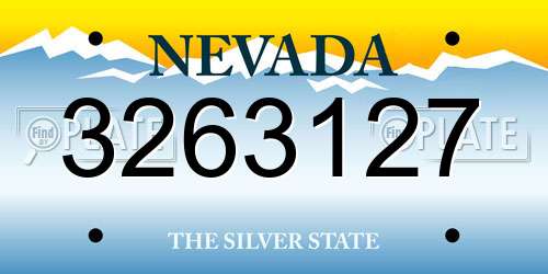 3263127 Nevada License Plate