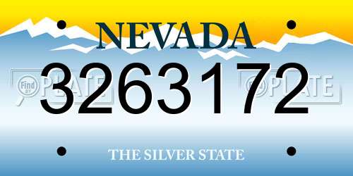 3263172 Nevada License Plate