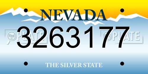 3263177 Nevada License Plate