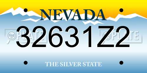 32631Z2 Nevada License Plate