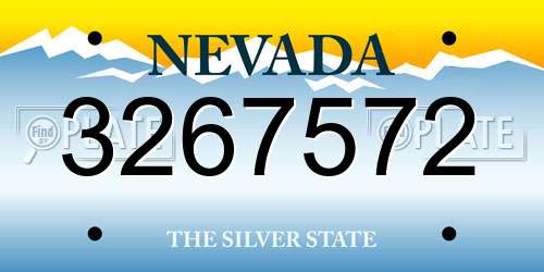 3267572 Nevada License Plate