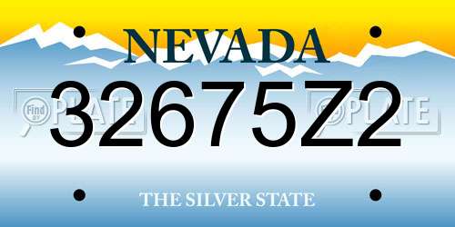 32675Z2 Nevada License Plate