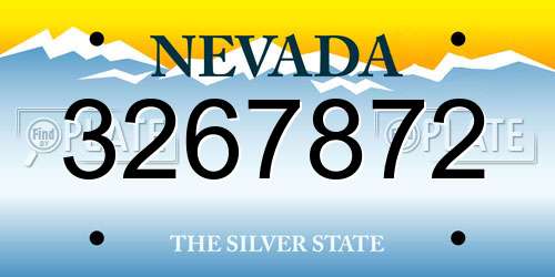 3267872 Nevada License Plate