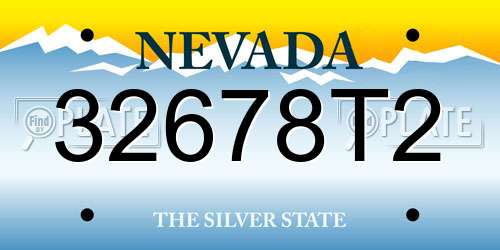 32678T2 Nevada License Plate