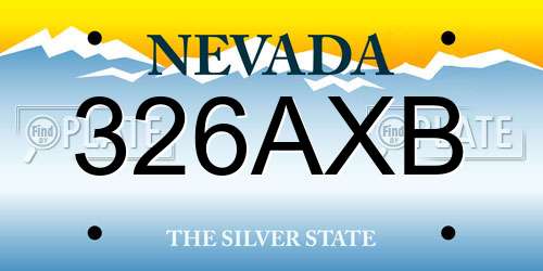 326AXB Nevada License Plate