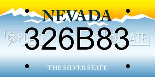 326B83 Nevada License Plate