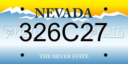 326C27 Nevada License Plate