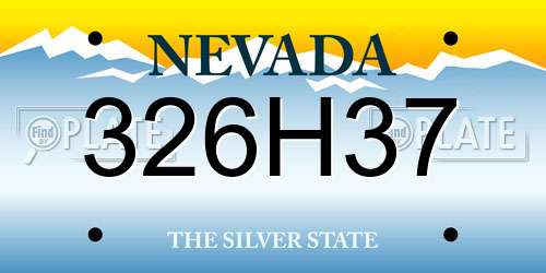 326H37 Nevada License Plate