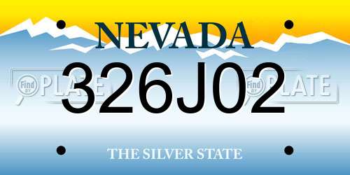 326J02 Nevada License Plate