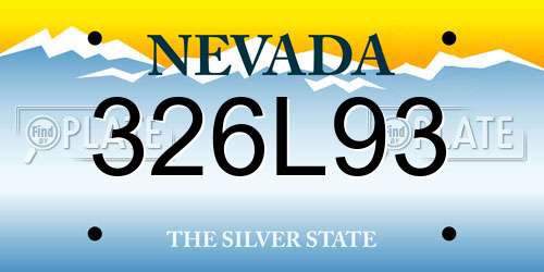 326L93 Nevada License Plate