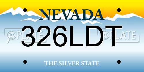 326LDT Nevada License Plate