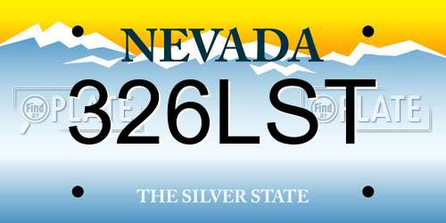 326LST Nevada License Plate