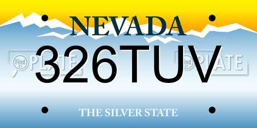 326TUV Nevada License Plate