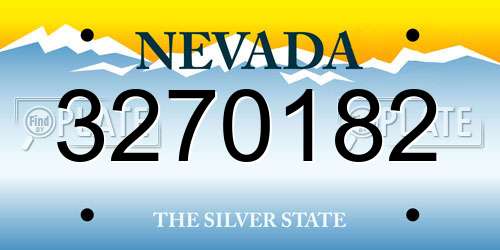 3270182 Nevada License Plate