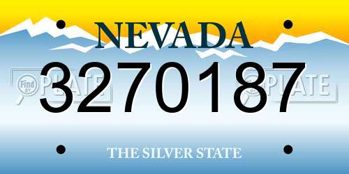 3270187 Nevada License Plate