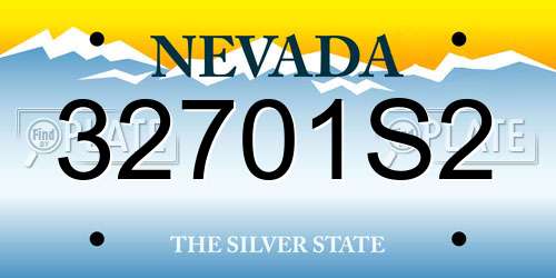 32701S2 Nevada License Plate