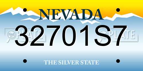 32701S7 Nevada License Plate