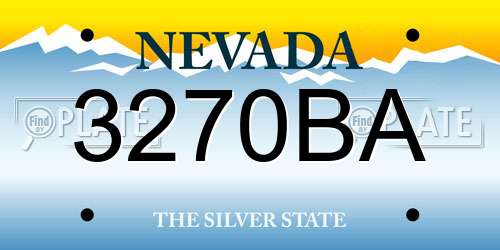 3270BA Nevada License Plate
