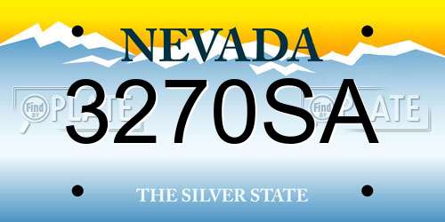3270SA Nevada License Plate