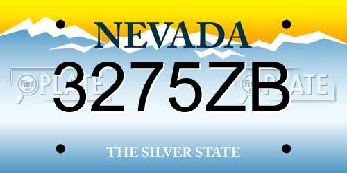 3275ZB Nevada License Plate