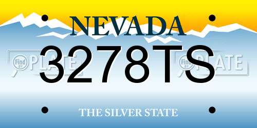 3278TS Nevada License Plate