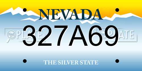 327A69 Nevada License Plate