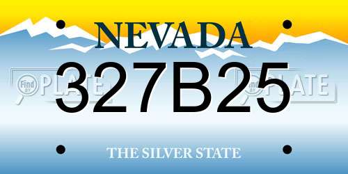 327B25 Nevada License Plate