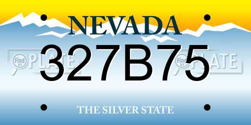327B75 Nevada License Plate