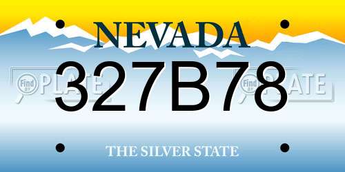 327B78 Nevada License Plate