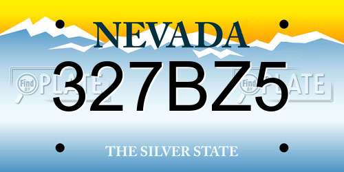327BZ5 Nevada License Plate