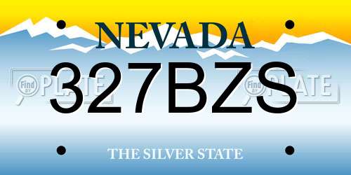 327BZS Nevada License Plate