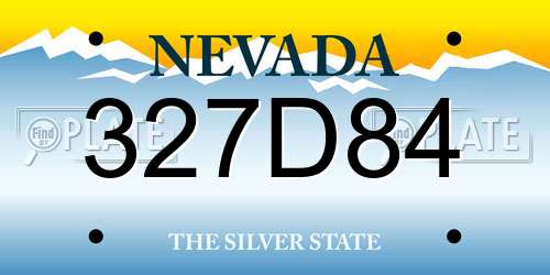 327D84 Nevada License Plate