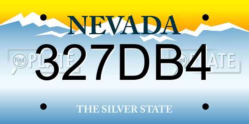 327DB4 Nevada License Plate