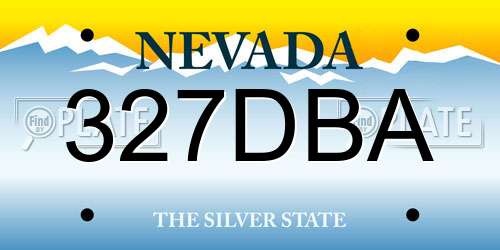 327DBA Nevada License Plate